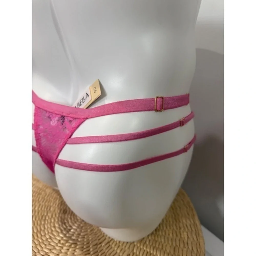 Luxury Cosabella Men's Lace Thong Rani Pink Strappy Brief Made in Italy XL NWT